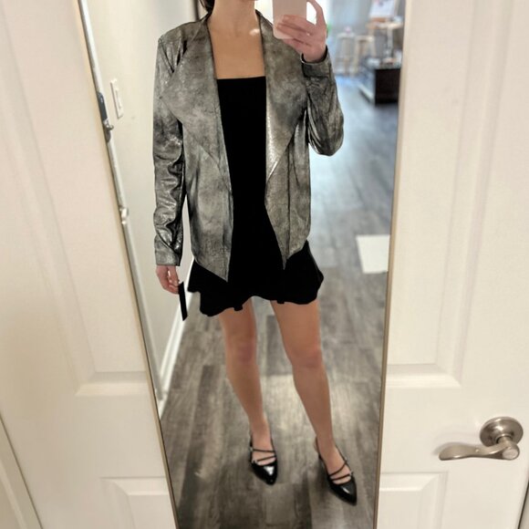 Donna Karan Women's Belted Metallic Jacket - Picture 2 of 16